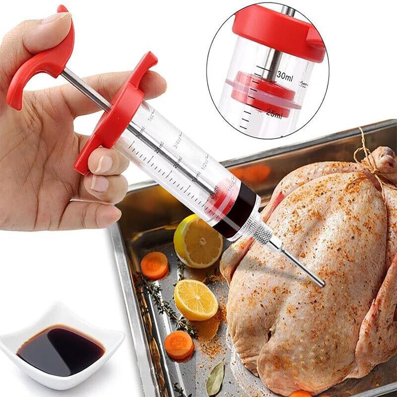 Stylish Red Injection Tool for Chicken & Turkey with 30ml Capacity