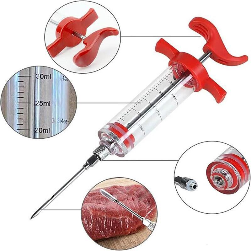 Stylish Red Injection Tool for Chicken & Turkey with 30ml Capacity